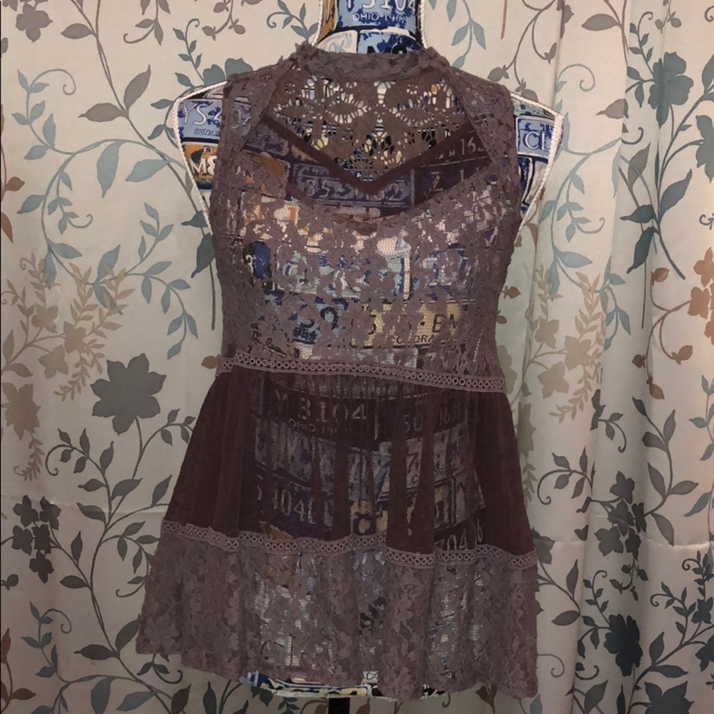 Free People Lace Top SMALL